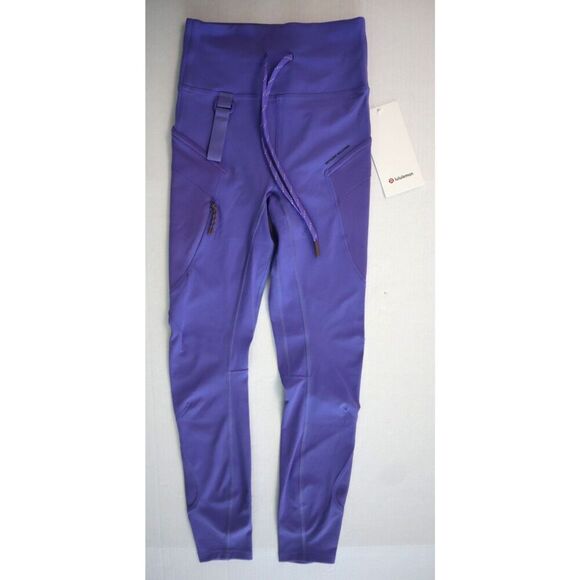 Lululemon W5EQ9S Women's Sz 2 Purple Cargo Super Hi-Rise Hiking 25" Tights - Picture 1 of 16